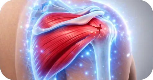 Patient working with a therapist on shoulder rehabilitation exercises